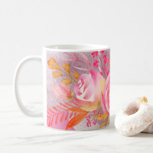 Schöne rosa Flora Kaffeetasse
