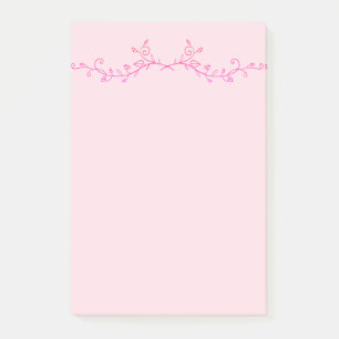 Schöne rosa Flora Post-it Klebezettel