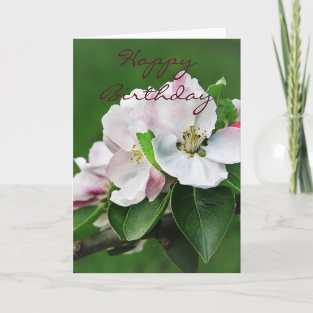 Schöne Rosa Frühlingsblüten Happy Birthday Card Karte (Vorderseite)