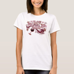 Schöne rosa GLAS HALB VOLL Schriftzug T-Shirt