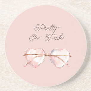 Schöne rosa Herz-Sonnenbrille Getränkeuntersetzer