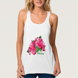 Schöne rosa Hibiskus-Blume Tank Top