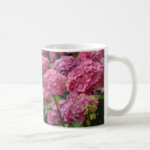Schöne rosa Hortensienblüten Kaffeetasse