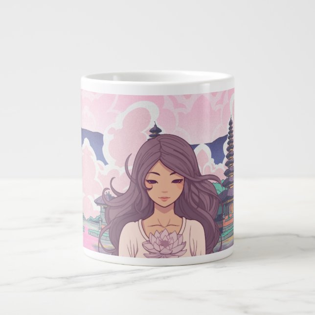 Schöne rosa Kaffeetasse Jumbo-Tasse (Vorderseite)