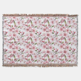Schöne rosa Kirschblüten Decke