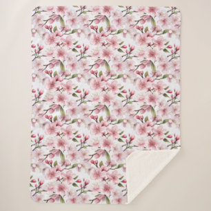 Schöne rosa Kirschblüten Sherpadecke