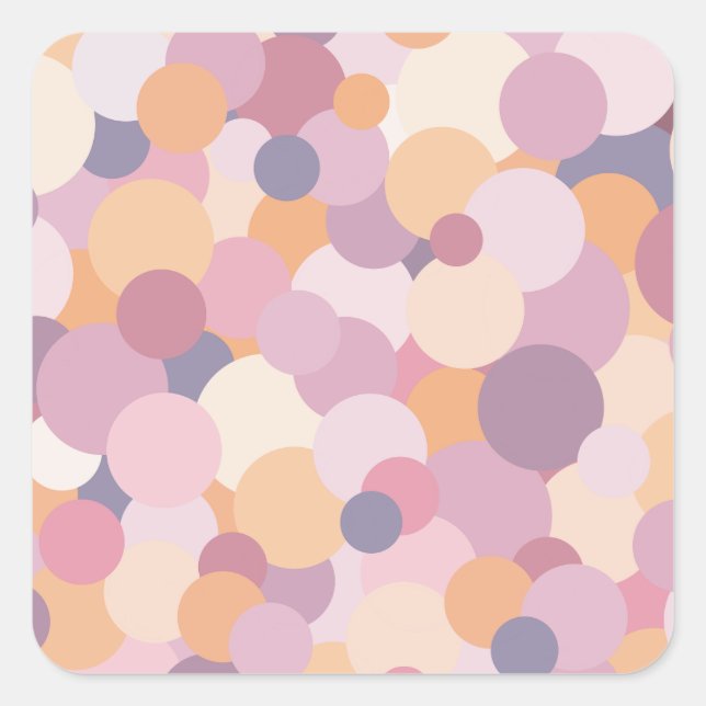 Schöne rosa Kreise Quadratischer Aufkleber (Vorderseite)