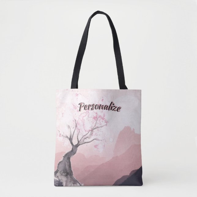 Schöne rosa Landschaft Surreal Natur Tasche (Vorderseite)