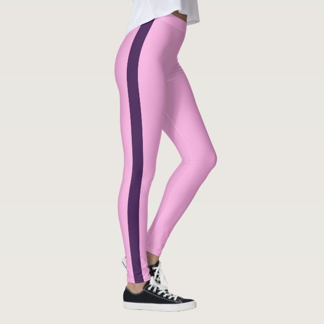 Schöne, rosa Lila Strip-Leggings Leggings (Rechts)