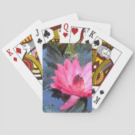 Schöne Rosa Lila Wasserlilie Spielkarten