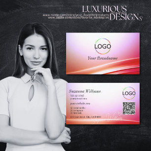 Schöne rosa Lilac-geschwungene Dekoration mit QR-L Visitenkarte