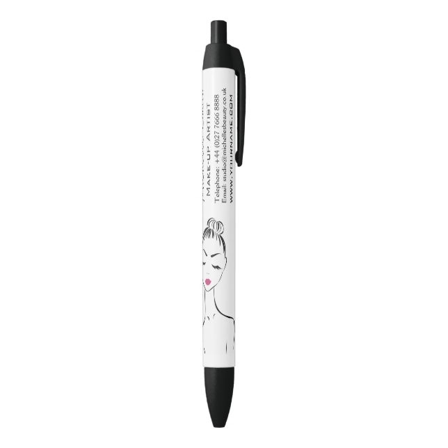 Schöne Rosa Lippen bilden das Künstlermarkieren Kugelschreiber (Unterseite (Vertikal))