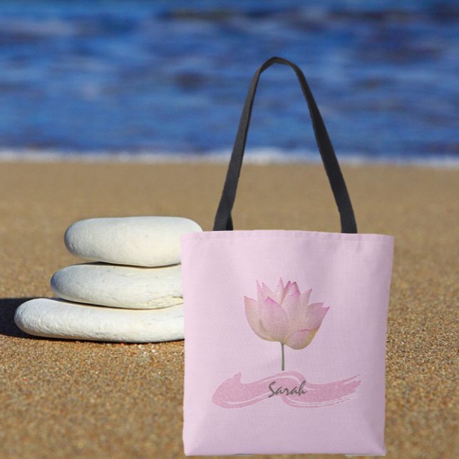 Schöne Rosa Lotus Blume Tote Tasche (Von Creator hochgeladen)
