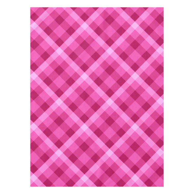 Schöne rosa Magenta Kariert kleine Tablette Tischdecke (Vorderseite)