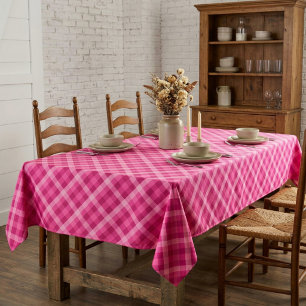 Schöne rosa Magenta Kariert Tischdecke