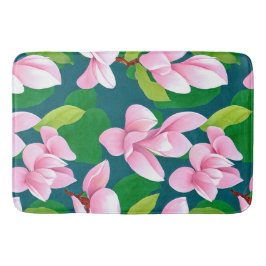 Schöne rosa Magnolia-Blume Badematte