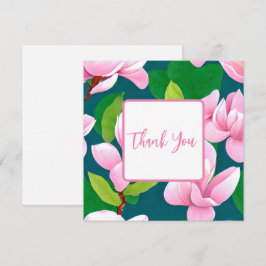 Schöne rosa Magnolia-Blume Dankeskarte