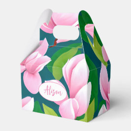 Schöne rosa Magnolia-Blume Geschenkschachtel