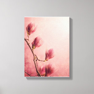 Schöne rosa Magnolia-Blume Leinwanddruck