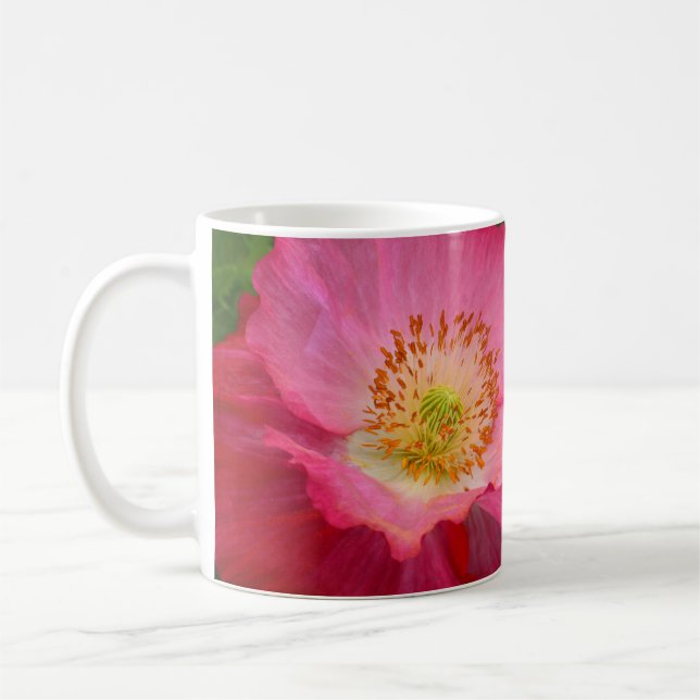 Schöne rosa Mohn Kaffeetasse (Links)