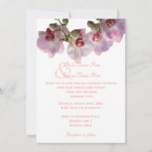 Schöne rosa Orchideen Blumen Hochzeits Einladungen