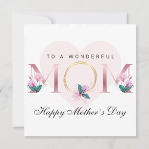 Schöne rosa Personalisierte Muttertag Einladung