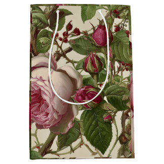 Schöne rosa Pfingstrosenblumen Mittlere Geschenktüte