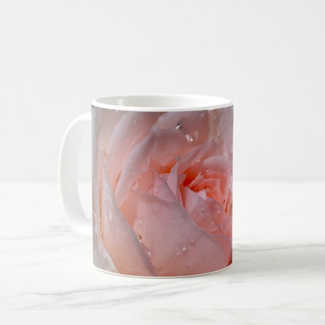 Schöne Rosa Rosa Kaffeetasse (Vorderseite Links)