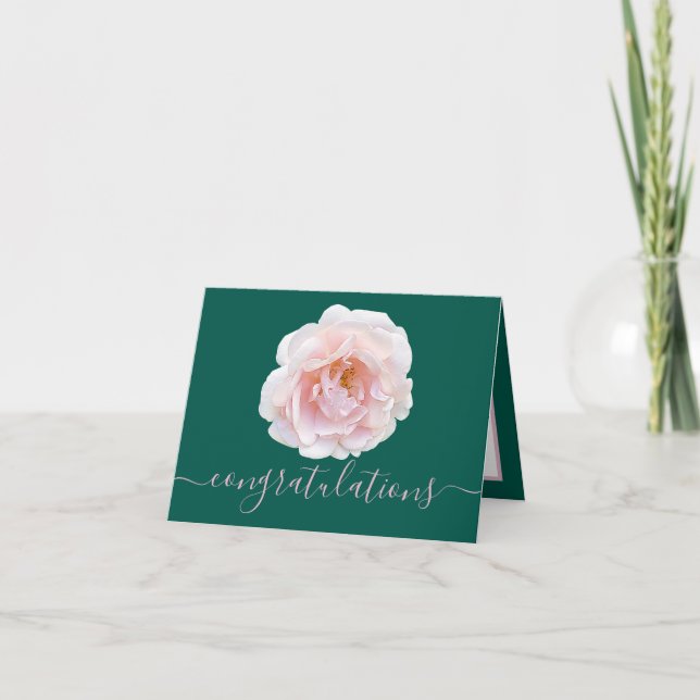 Schöne rosa Rose Aqua Hintergrund Glückwünsche Karte (Vorderseite)
