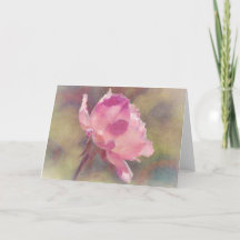 Schöne rosa Rose Art Note Card