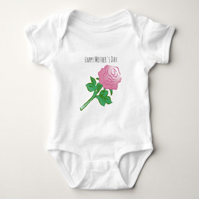 Schöne rosa Rose Baby Strampler (Vorderseite)