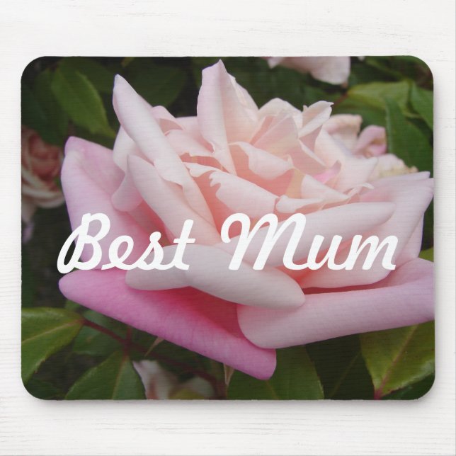 Schöne Rosa Rose Bestes Mum Blume Design Mousepad (Vorne)
