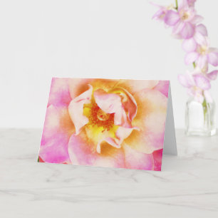 Schöne rosa Rose Blume Nah Up Art Note Card Karte