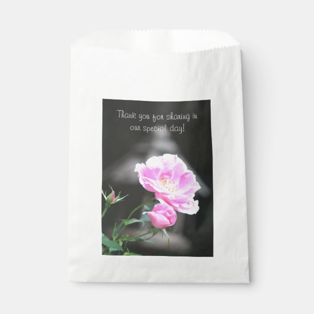 Schöne Rosa Rose Geschenktütchen (Vorderseite)