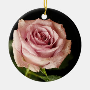 schöne rosa Rose Keramik Ornament