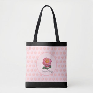 Schöne rosa Rose & Tupfen Tasche