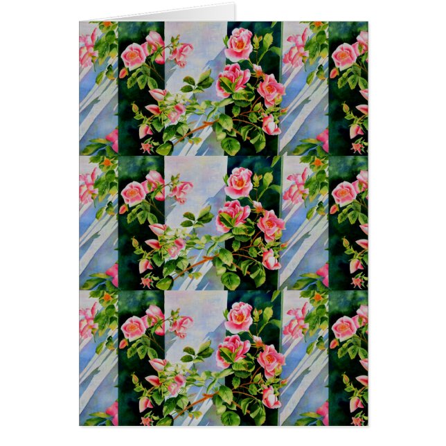 Schöne rosa Rosen Aquarellblüte (Vorne)