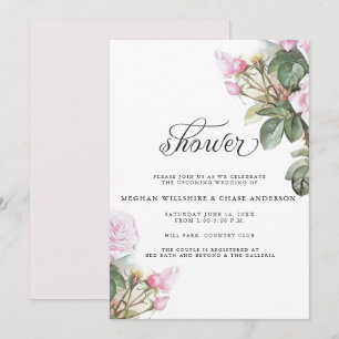 Schöne rosa Rosen BarefootBride™ Einladung