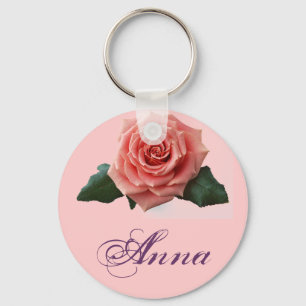 Schöne "rosa Rosen-" Blume Schlüsselanhänger