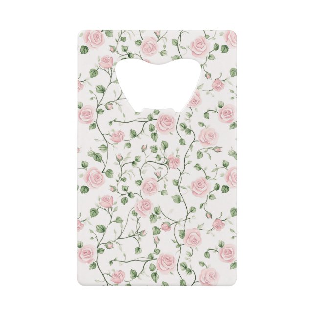 Schöne rosa Rosen Floral Brautschauer Geldbeutel Flaschenöffner (Vorderseite)