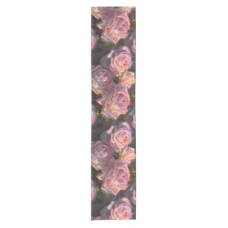 Schöne rosa Rosen-kundenspezifischer Kurzer Tischläufer