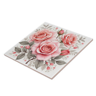 Schöne rosa Rosen Luxus-Popular-Kollektion Fliese
