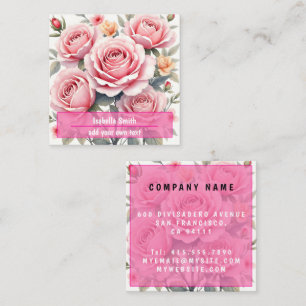 Schöne rosa Rosen Luxus-Trend-Kollektion Quadratische Visitenkarte