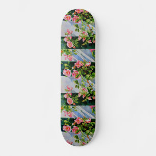 Schöne rosa Rosen, rote Rosen, Aquarellblumen Skateboard
