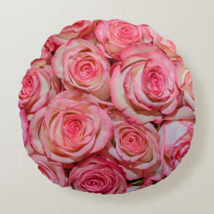 Schöne rosa Rosen Rundes Kissen