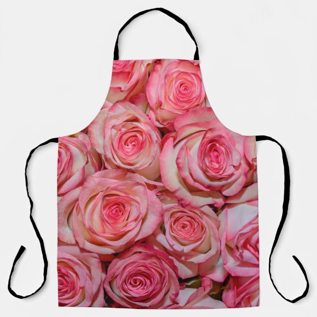 Schöne rosa Rosen Schürze (Vorderseite)