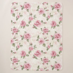 Schöne rosa Rosen Sherpadecke