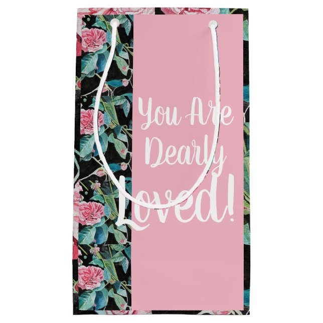 Schöne rosa Rosen Sie sind Lieblings Geschenktasch Kleine Geschenktüte (Vorderseite)