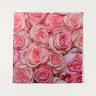 Schöne rosa Rosen Wandteppich