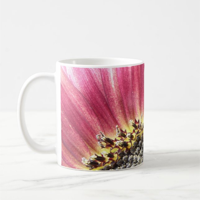 Schöne rosa Sonnenblume Tasse (Links)